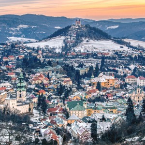 Zasnežená Banská Štiavnica